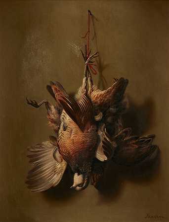 威廉·H·马钦的狩猎鸟类奖杯`Hunt Trophy of Birds by William H. Machen