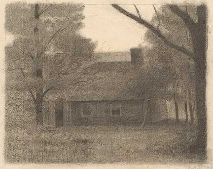 有房子的风景`Landscape with a House (1911–24) by Herbert Crowley