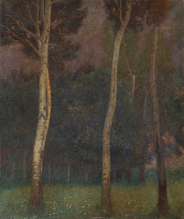 下奥地利树木景观`Niederösterreichische Baumlandschaft (1902) by Eduard Ameseder