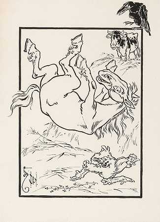 鸡和马`Chicken and the Horse by William Wallace Denslow