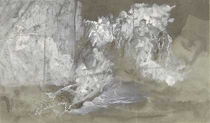浮云`Wolk waarin figuren zweven (1842 ~ 1883) by Gustave Doré