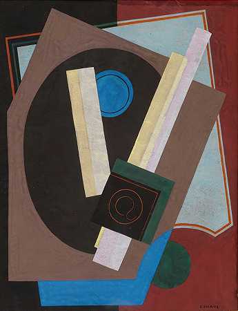 构图、装饰图案`Composition, Motif Decoratif (ca 1925~1930) by Georges Valmier