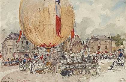 启动D热气球`Lancement dune montgolfière (1895 ~ 1905) by Frédéric Houbron