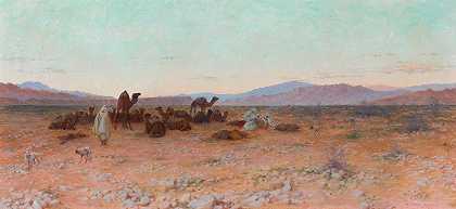 在沙漠里`In the Desert (1912) by Charles James Theriat