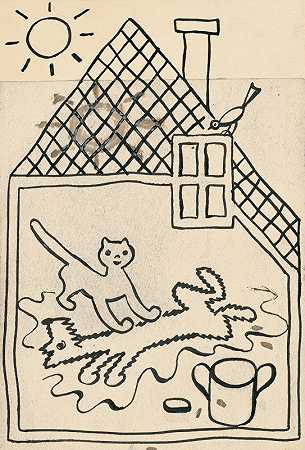 我有一只狗和一只猫`I Had a Dog and a Cat Pl 40 (1928) by Josef Čapek