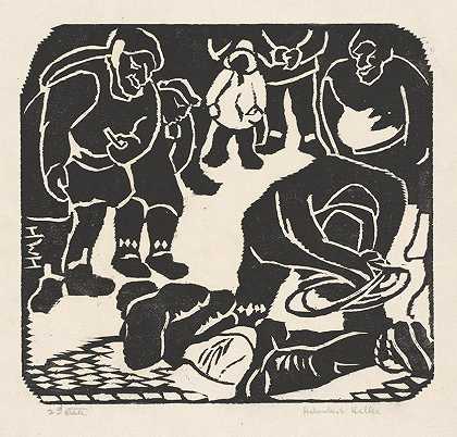 鞭刑（私刑的前奏）`Flogging (Prelude to the Lynching) (1927) by Helen West Heller