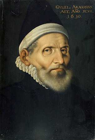 图卢兹医学教授威廉·阿拉戈修斯画像`Portrait of the Professor of Medicine Wilhelm Aragosius from Toulouse (1610) by Hans Bock the Elder