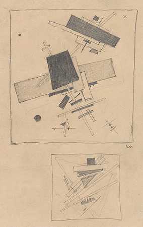 至上主义成分`Suprematist Composition (ca. 1915–16) by Kazimir Malevich