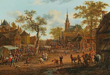 一个村庄`A village kermesse by Rutger Verburgh