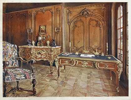 镶板房间法语代理的风格。埃德温·福利`Panelled room; French. Style of the régence. (1910 ~ 1911) by Edwin Foley