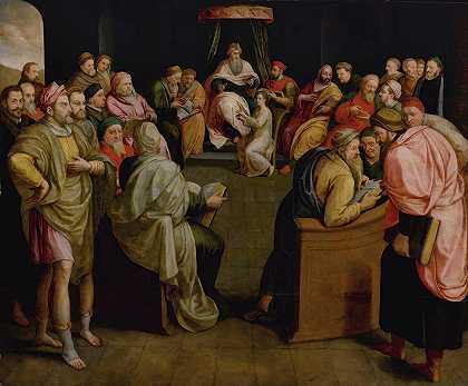 医生中的基督`Christ Among The Doctors by Frans Pourbus The Elder