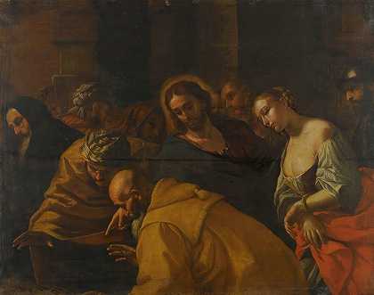 基督和被通奸的女人`Christ And The Woman Taken In Adultery by Mattia Preti
