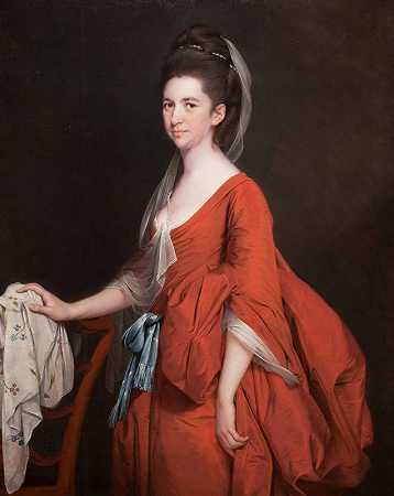 多萝西·贝里奇的肖像，nèe Gladwin`Portrait of Dorothy Beridge, nèe Gladwin (1777) by Joseph Wright of Derby