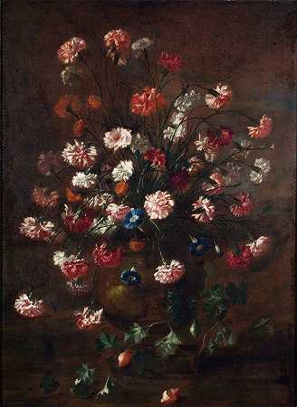 Carel de Vogelaer的《瓮中的康乃馨》`Carnations in an Urn (Unknown date) by Carel de Vogelaer