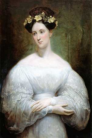 玛丽公主的肖像画奥尔良`Portrait présumé de la princesse Marie dOrléans (1831) by Ary Scheffer