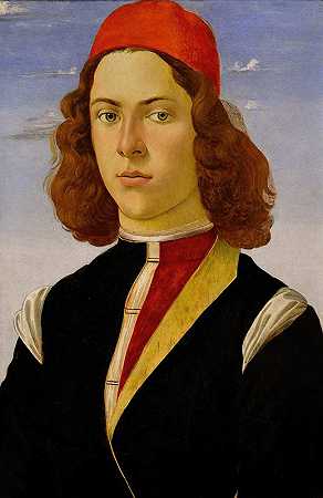 肖像D一个年轻人`Portrait dun jeune homme (ca 1480~1485) by Sandro Botticelli