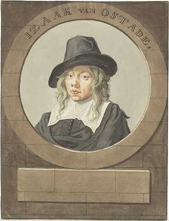 艾萨克·范奥斯塔达港`Portret van Isaak van Ostade (1620 ~ 1685) by Adriaen van Ostade