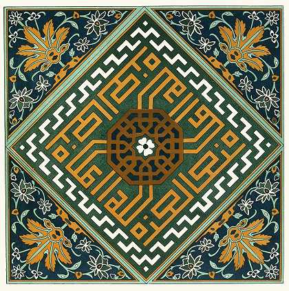 来自阿富汗边界委员会Pl 11的18块装饰瓷砖`18 plates of ornamental tiles from the Afghan Boundary Commission Pl 11 (1884) by Afghan Boundary Commission