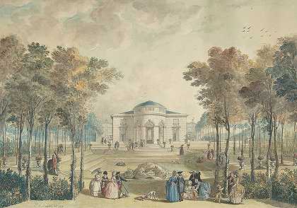 Bagatelle的花园立面`The Garden Façade of Bagatelle (1779) by Jean Démosthène Dugourc