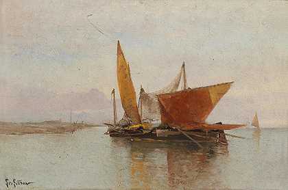 帆船`Segelboote by Leontine von Littrow