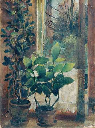 Friedl Dicker Brandeis的《花窗》`Fenster mit Blumen (1940) by Friedl Dicker-Brandeis