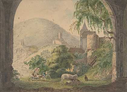 内卡施泰纳的四座城堡`The Four Castles of Neckarsteinach (1800–1818) by Carl Philipp Fohr