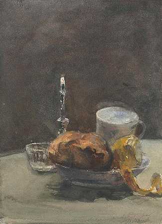 马里努斯·范德马雷尔的静物画`Stilleven (1867 ~ 1921) by Marinus van der Maarel
