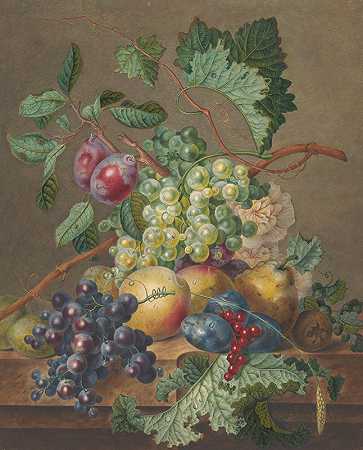 《水果静物》简·德·布鲁恩`Stilleven met vruchten (1700 ~ 1800) by Jan de Bruyn