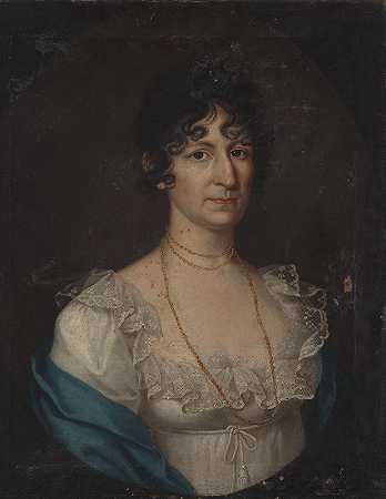 女人的肖像`Portrait of a woman (1812) by Maciej Topolski