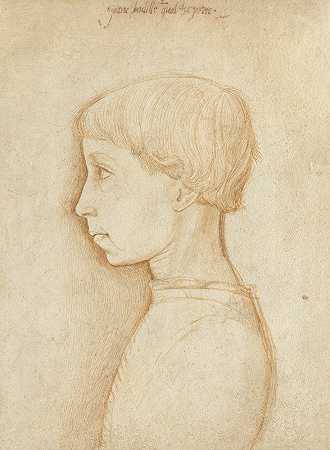 一个男孩的侧面画像`Portrait of a Boy in Profile (1440s) by Giovanni Badile