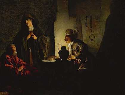 约瑟夫在监狱里`Joseph In Prison by Dirck Dircksz. van Santvoort