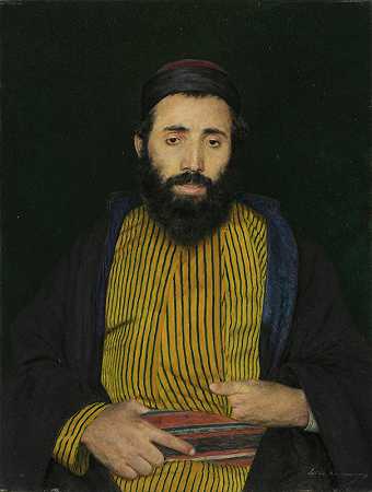 塞法德犹太人的肖像`Portrait of a Sephardic Jew (circa 1900) by Isidor Kaufmann