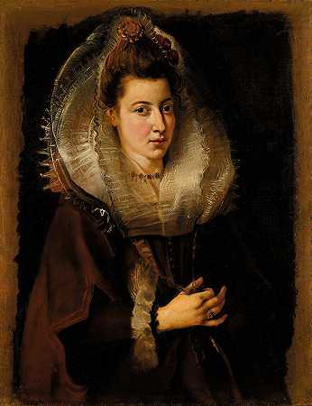 一位年轻女子的肖像`Portrait of a young woman by Peter Paul Rubens