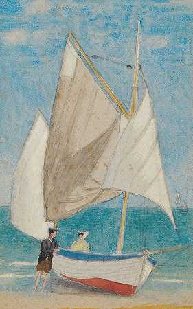 渔船`A Fishing Boat (1908) by Joseph Edward Southall