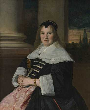 女人的肖像`Portrait of a Woman (ca. 1650) by Frans Hals