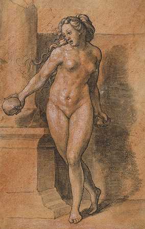 所谓的石头投掷者`The so~called stone thrower (1532~43) by Hans Holbein The Younger