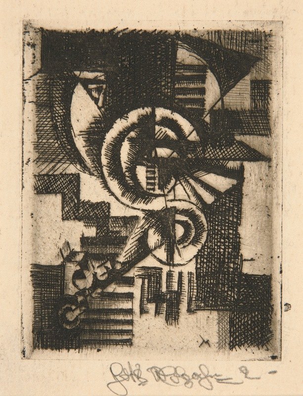 小高度机器`Little Height Machine (Kleines Hohenmaschine) (1920) by Johannes Molzahn