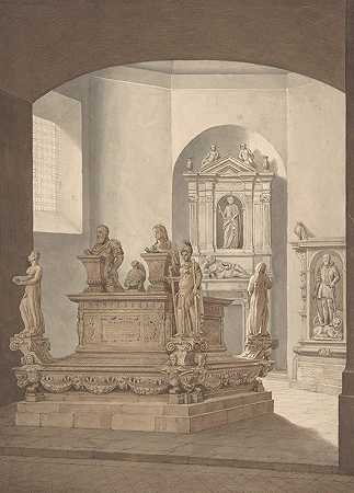 那不勒斯圣格拉科莫·德格利·斯帕格诺利的唐·佩德罗·德·托莱多墓`Tomb of Don Pedro de Toledo in San Gracomo degli Spagnuoli, Naples (1540–1946) by After Giovanni Marigliano