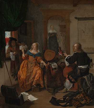 音乐派对`A Musical Party (1659) by Gabriel Metsu