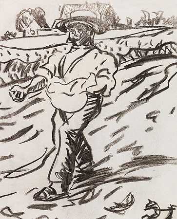 撒种者（撒种农民）`Der Sämann (Säender Bauer) (1905) by Ernst Ludwig Kirchner