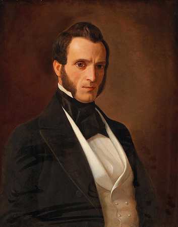 弗兰兹·居利希37岁的肖像`Portrait of Franz Gülich aged 37 by Joseph Mathias von Trenkwald
