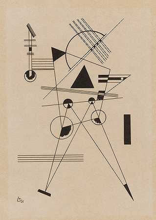 1号平版印刷品（第185号规则）`Lithographie No. 1 (R. 185) (1925) by Wassily Kandinsky