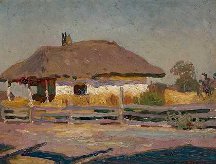 农舍`Peasant cottage by Jan Stanislawski