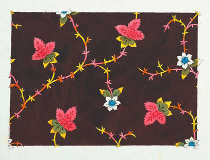 印花纺织品印花设计Pl XXIII`Floral design for printed textile Pl XXIII (1800–1818)