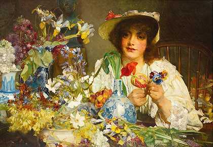 花店`The florist (1893) by Edgar Bundy