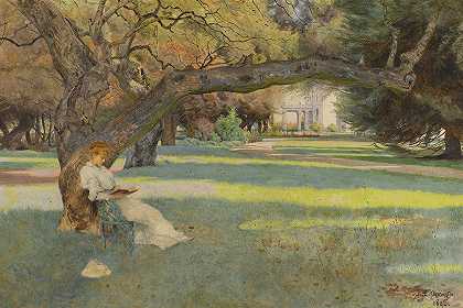 避风港加州皮埃蒙特庄园`The Havens Estate, Piedmont, California (1892) by John Herbert Evelyn Partington