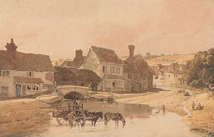 约克郡柯克斯塔尔村`The Village of Kirkstall, Yorkshire (1801) by Thomas Girtin