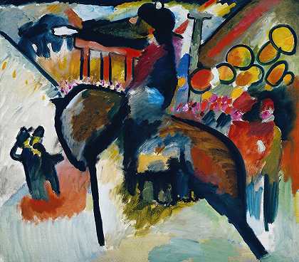 印象四（宪兵）`Impression IV (Gendarme) (1911) by Wassily Kandinsky