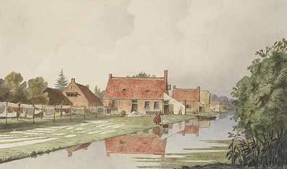 运河后的漂白`Blekerijen achter een vaart (, 1820 ~ 1872) by Hendrik Abraham Klinkhamer