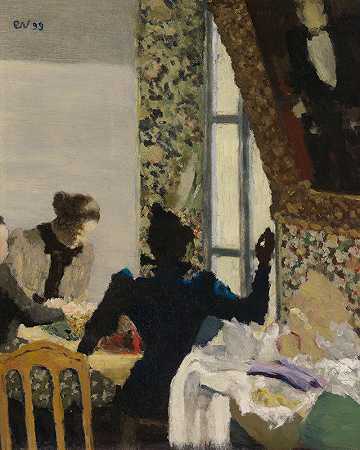 针脚（螺纹）`L’aiguillée (The Thread) (1893) by Édouard Vuillard